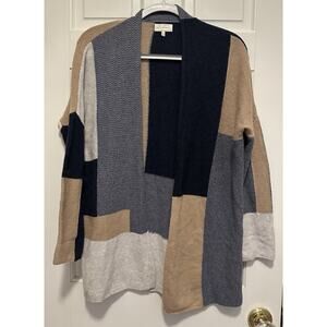 Lucky Brand Cardigan Womens Medium Patchwork Duster Open Front Boho Festival